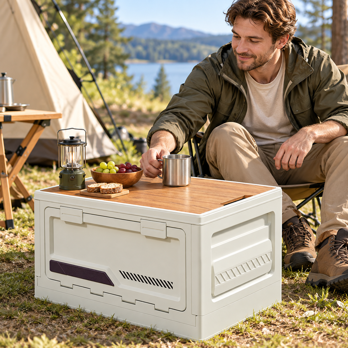📦 Folding Storage Box | PP Plastic Material | Camping & Home Use | Families & Organizers | Stackable Modern Design