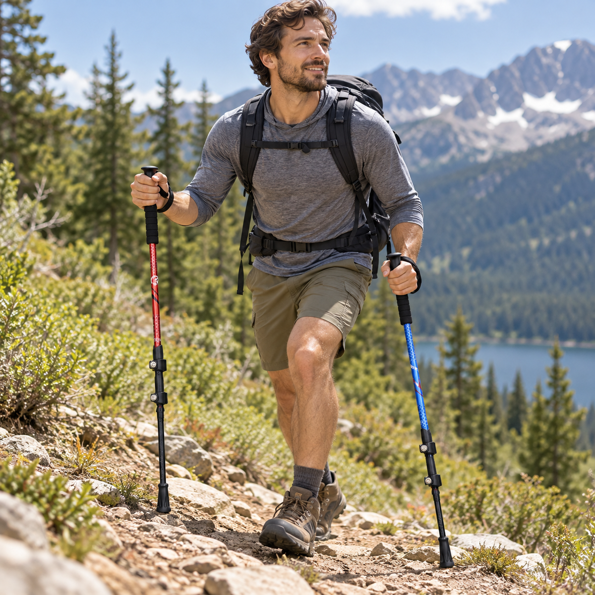 🥾 Hiking Poles | Lightweight Aluminum Alloy | Mountain Trekking | Outdoor Explorers | Adjustable Trail Companion