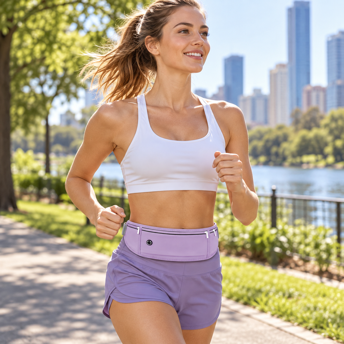 🏃 Running Belt | Lightweight Nylon Fabric | Jogging Fitness | Active Runners | Slim Hands-Free Storage