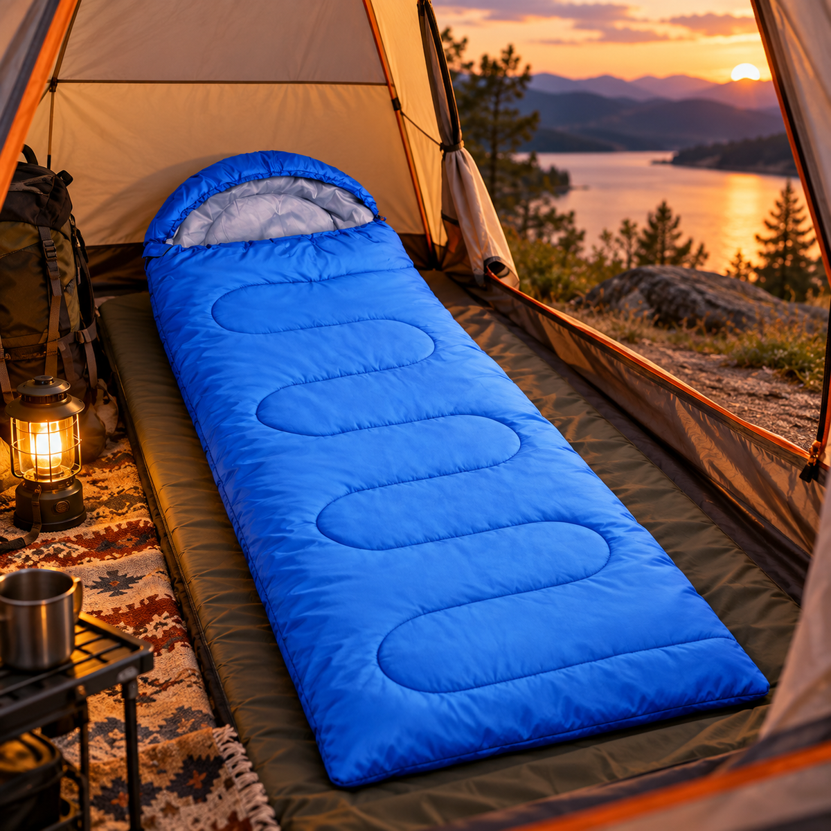 🏕️ Sleeping Bag | Soft Polyester Fabric | Camping Outdoor | Campers & Travelers | Lightweight Warmth Essential