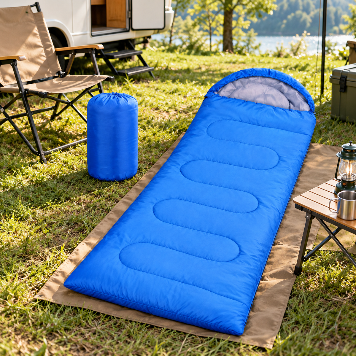 🏕️ Sleeping Bag | Soft Polyester Fabric | Camping Outdoor | Campers & Travelers | Lightweight Warmth Essential