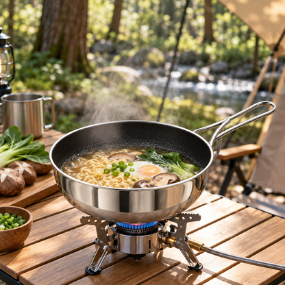 🏕️ Outdoor Cookware Set | 316 Stainless Steel | Hiking & Camping | Backpackers & Explorers | Compact Folding Design