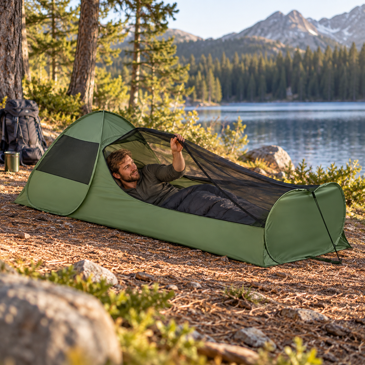 ⛺ Camping Tent | Breathable Mesh Fabric | Outdoor Sleeping | Campers & Hikers | Mosquito Protection Design