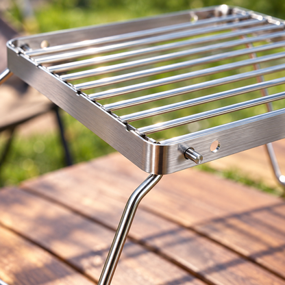 🔥 Portable Grill | Stainless Steel Construction | Outdoor BBQ Camping | Campers & Grill Lovers | Foldable Compact Design