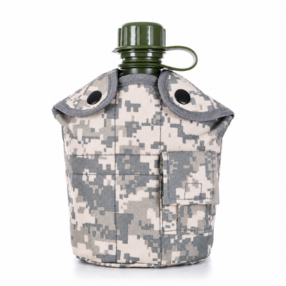 🏕️ Survival Water Bottle | Durable Outdoor Material | Camping Hiking Gear | Adventurers & Explorers | Camouflage Tactical Style